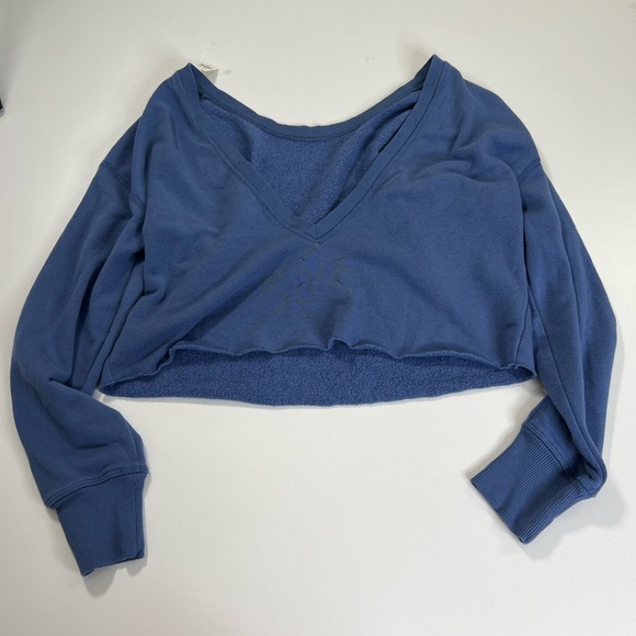aerie OFFLINE Open Back Sweatshirt Blue New With Tags Size Small - Picture 5 of 11